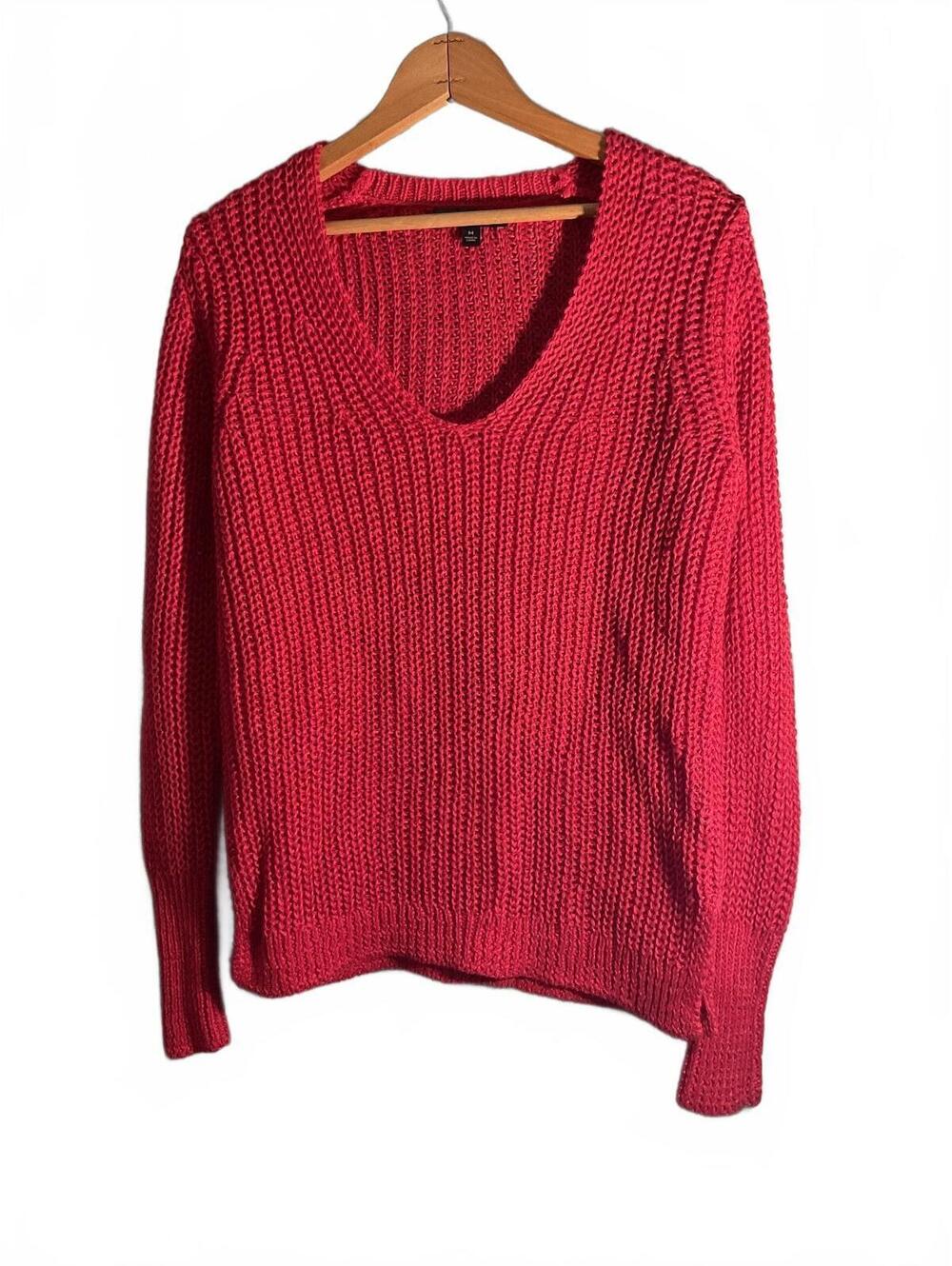 Banana Republic Women's Red Italian Linen Knit Sweater Medium
